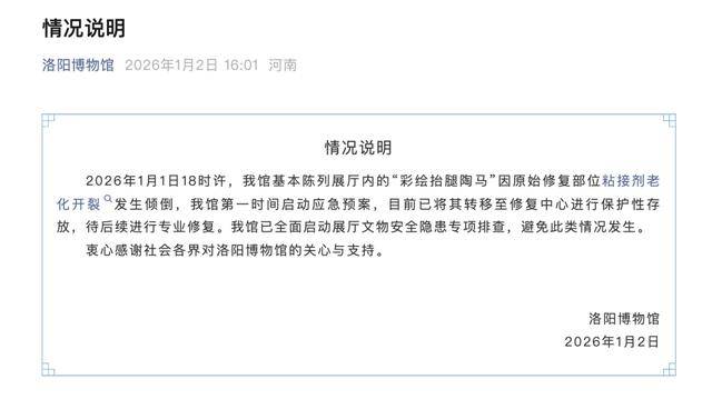 介绍个信用盘网址_唐代彩绘陶马倾倒介绍个信用盘网址,洛阳博物馆回应!